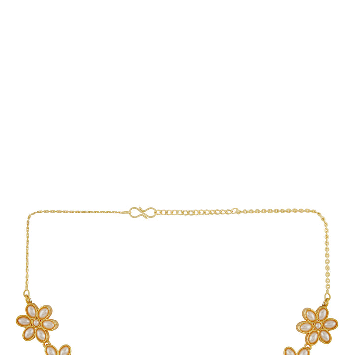 Kriya Gold  Oxidised Pearl Necklace Set