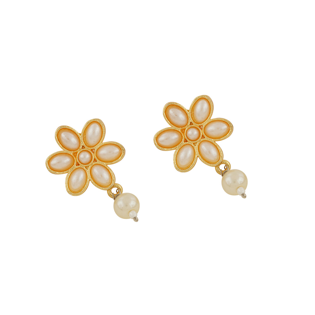 Kriya Gold  Oxidised Pearl Necklace Set