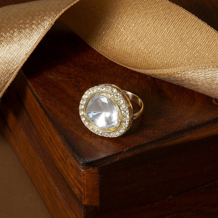 Teejh Light Gold Polki Ring