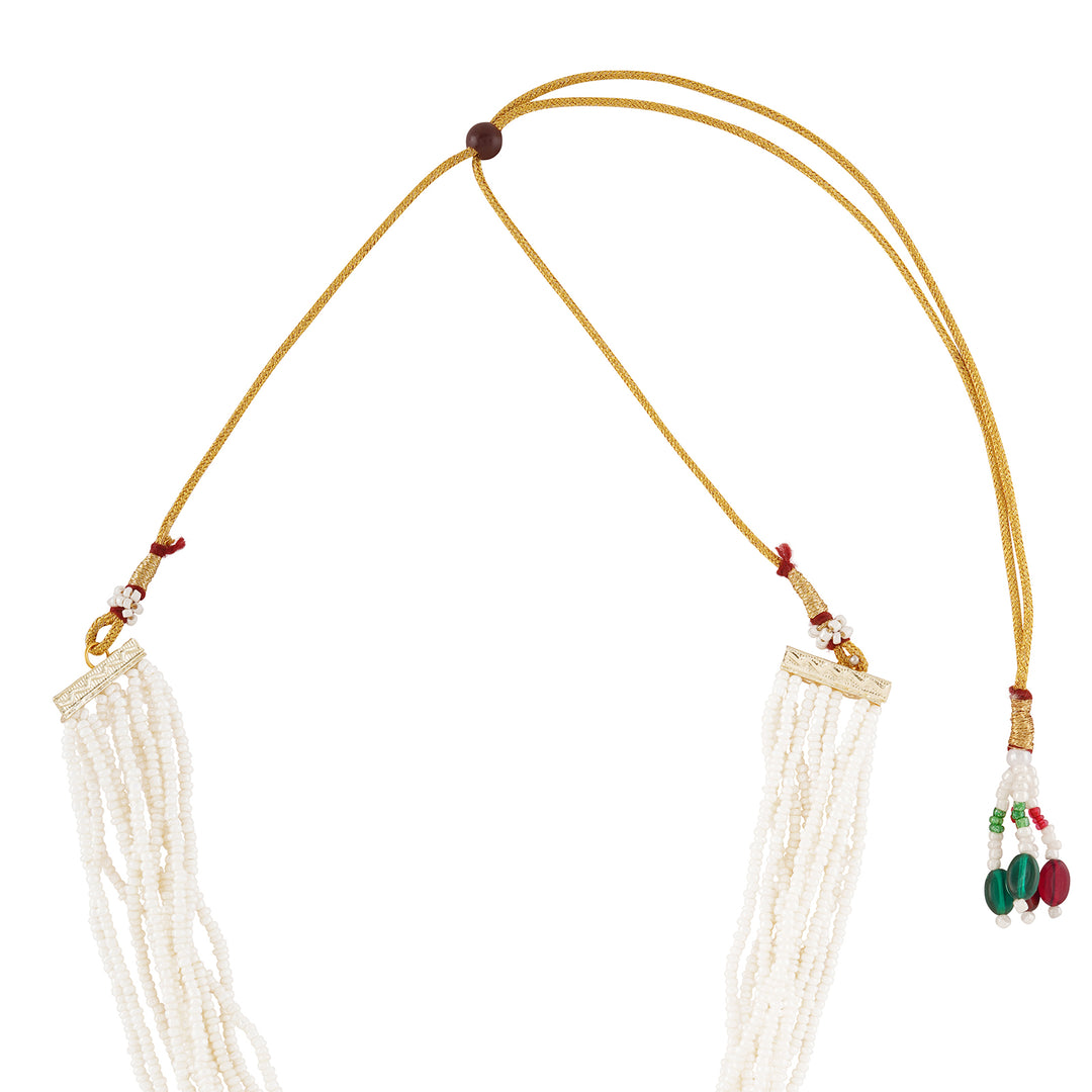 Teejh Jodha Light Gold Necklace Set