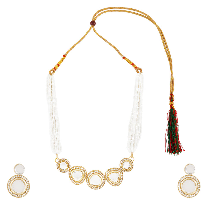 Teejh Bandhan Light Gold Necklace Set