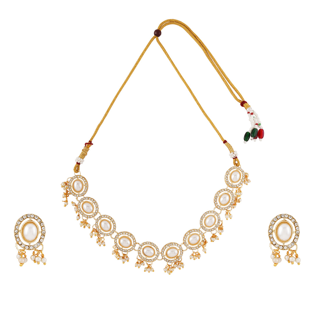 Teejh Bela Light Gold Necklace Set