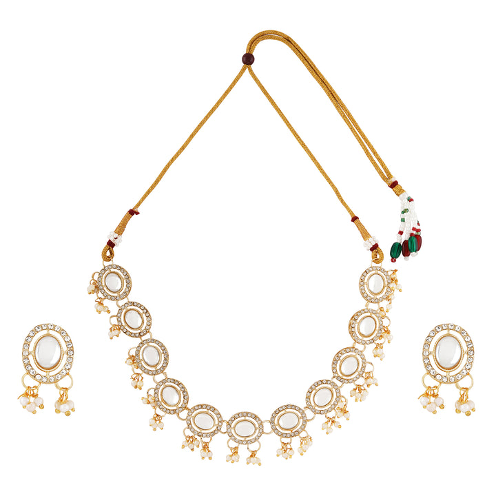 Teejh Jhilmil Light Gold Necklace Set