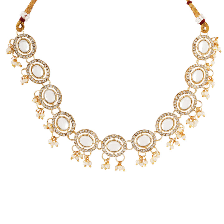 Teejh Jhilmil Light Gold Necklace Set