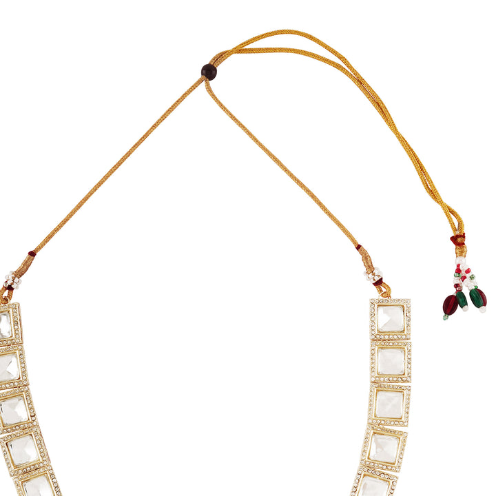 Teejh Moksha Light Gold Uncut Stone Necklace Set