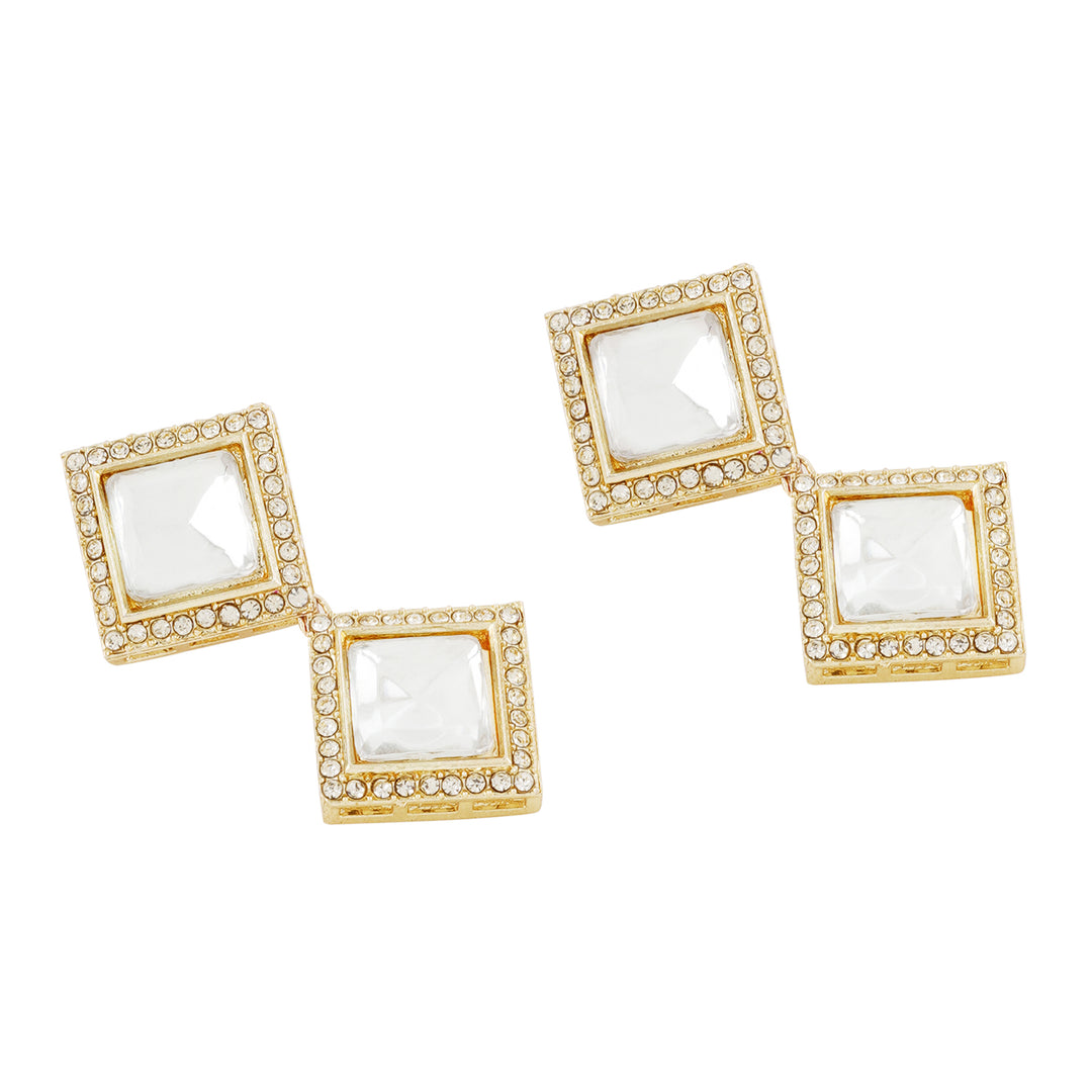 Teejh Moksha Light Gold Uncut Stone Necklace Set