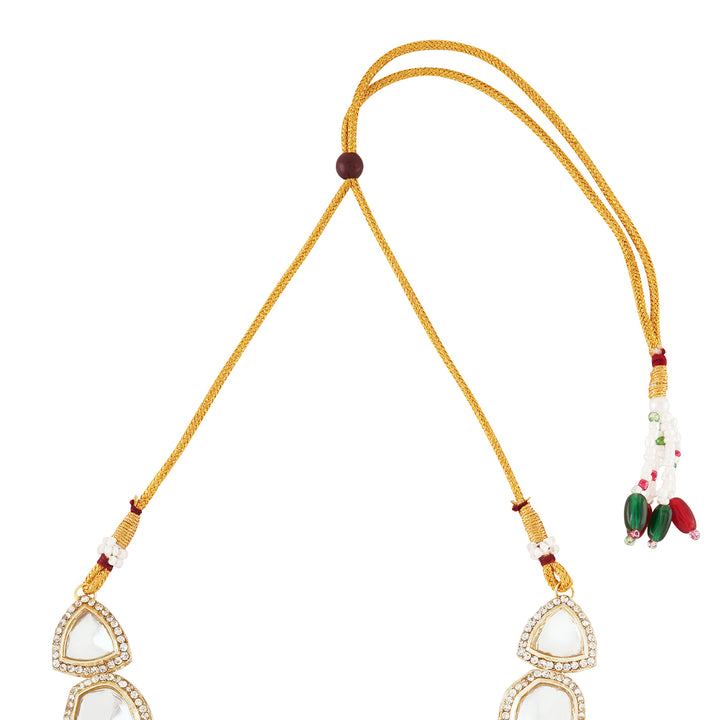 Teejh Noor Light Gold Uncut Stone Necklace Set