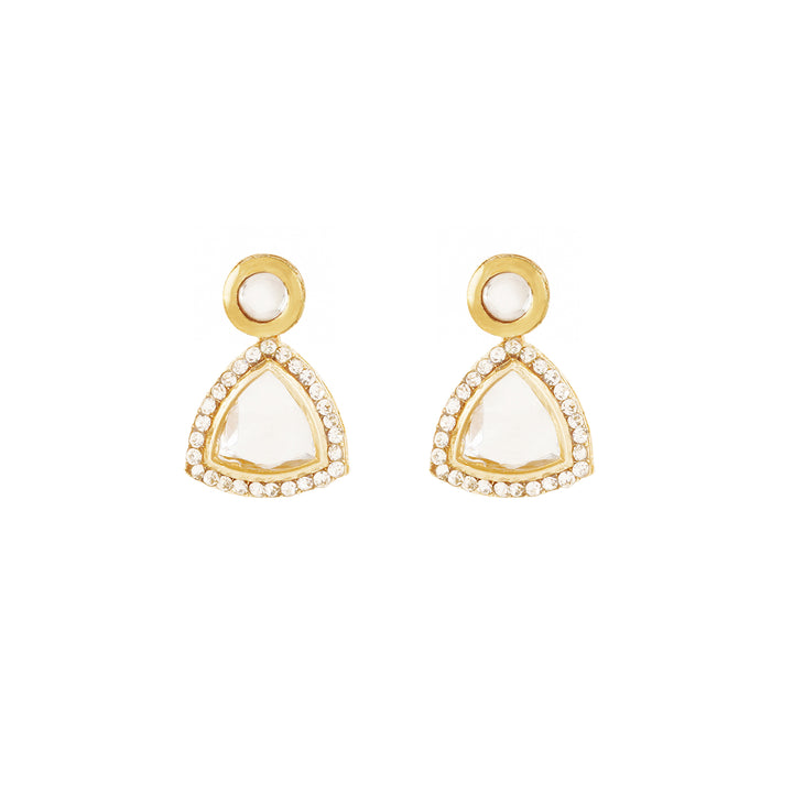 Teejh Noor Light Gold Uncut Stone Necklace Set
