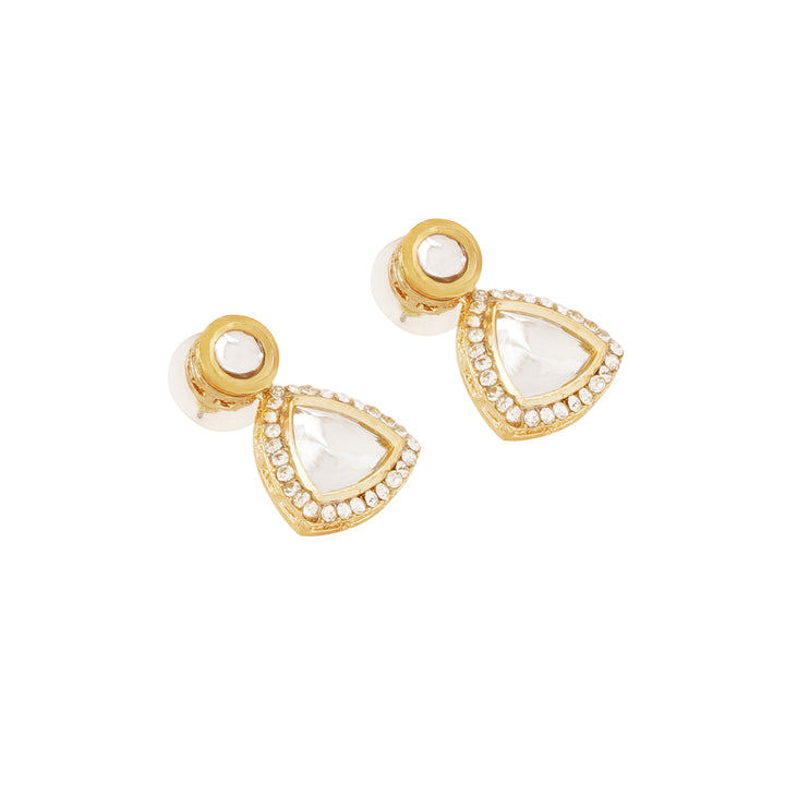 Teejh Noor Light Gold Uncut Stone Necklace Set