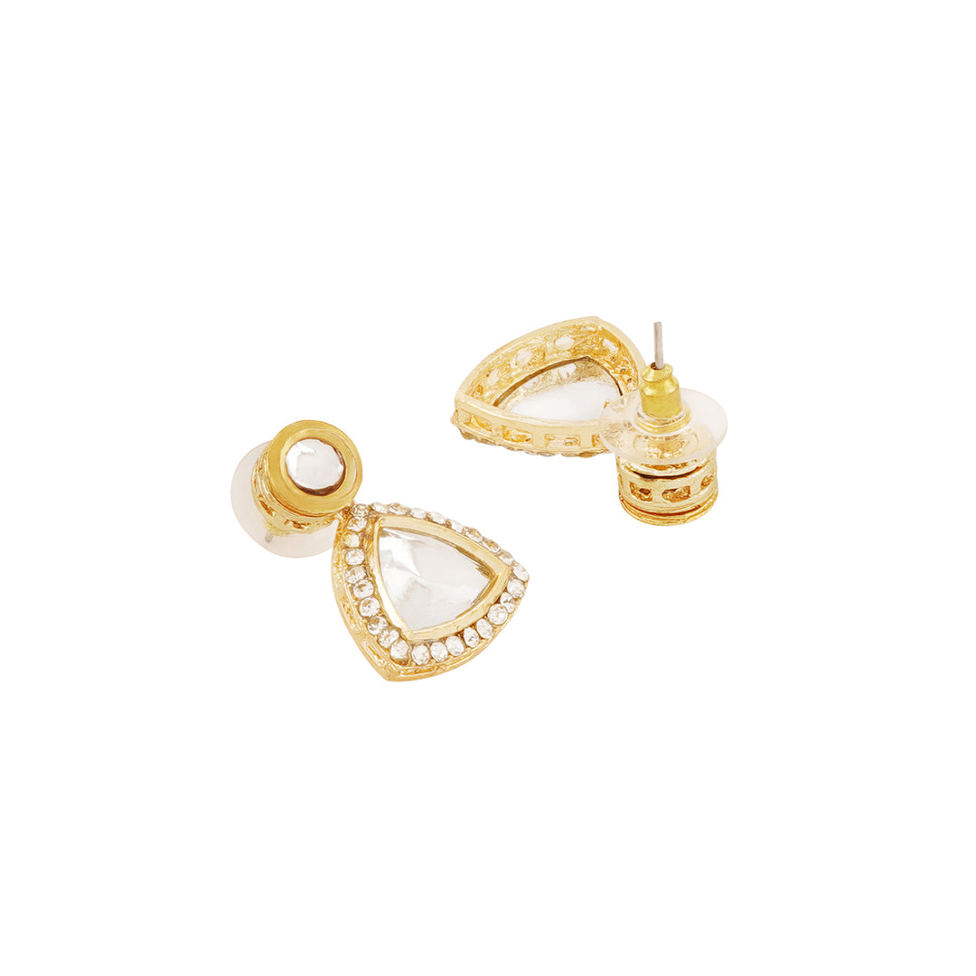 Teejh Noor Light Gold Uncut Stone Necklace Set