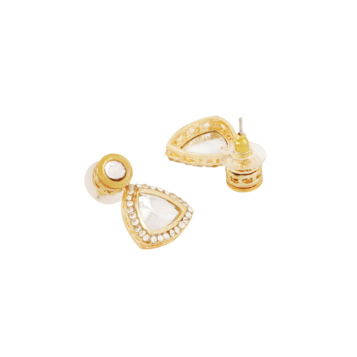 Teejh Noor Light Gold Uncut Stone Necklace Set