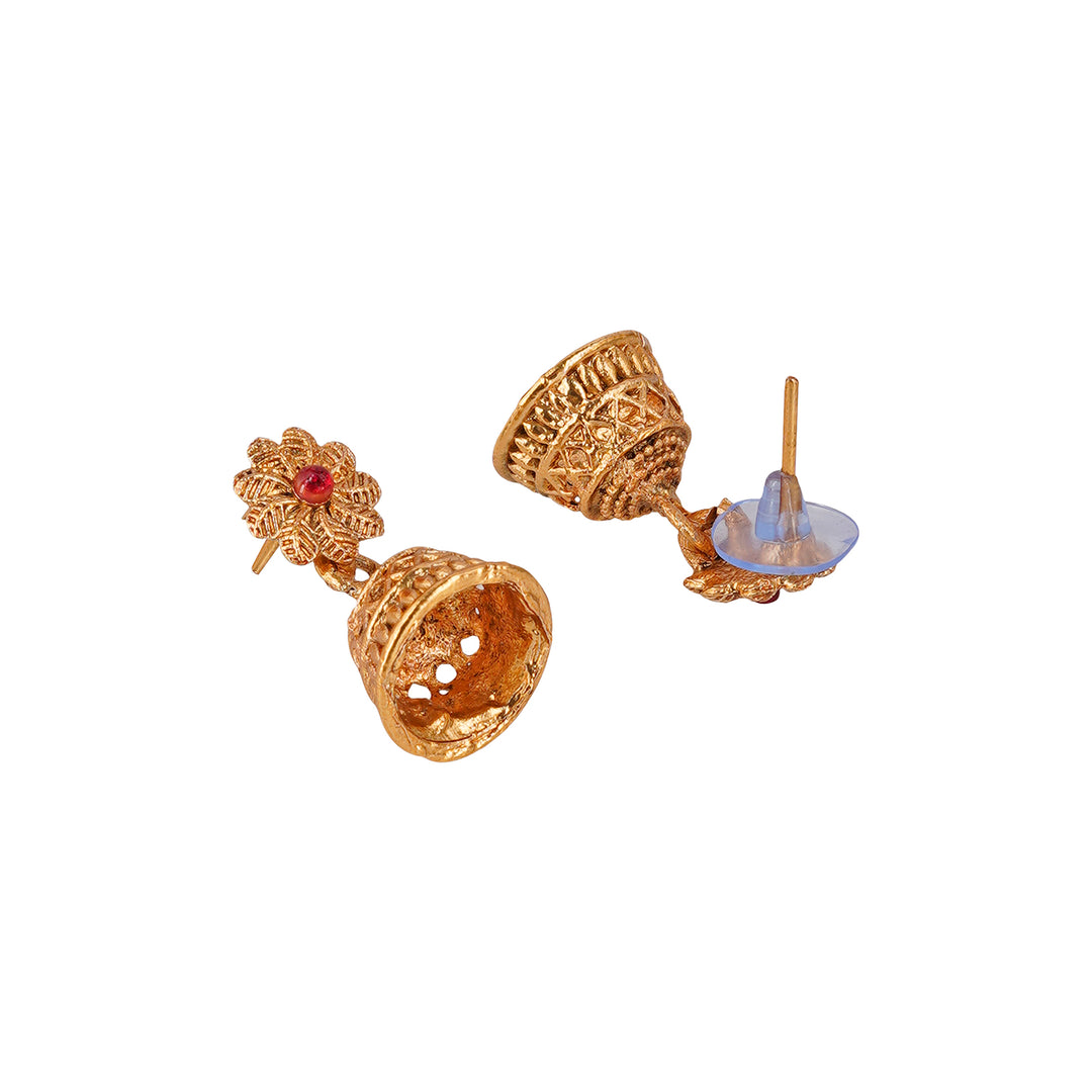 Teejh Dharmika Gold Red And Green Necklace Set