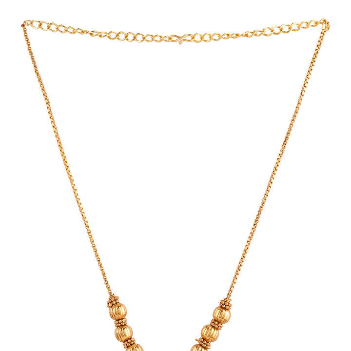 Teejh Durga Gold Red And Green Necklace Set