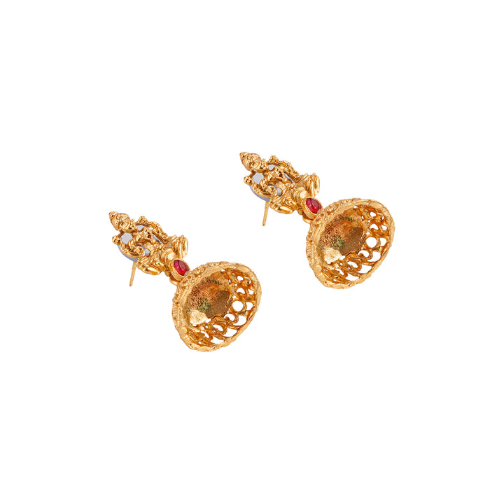 Teejh Ganesa Gold Red And Green Necklace Set