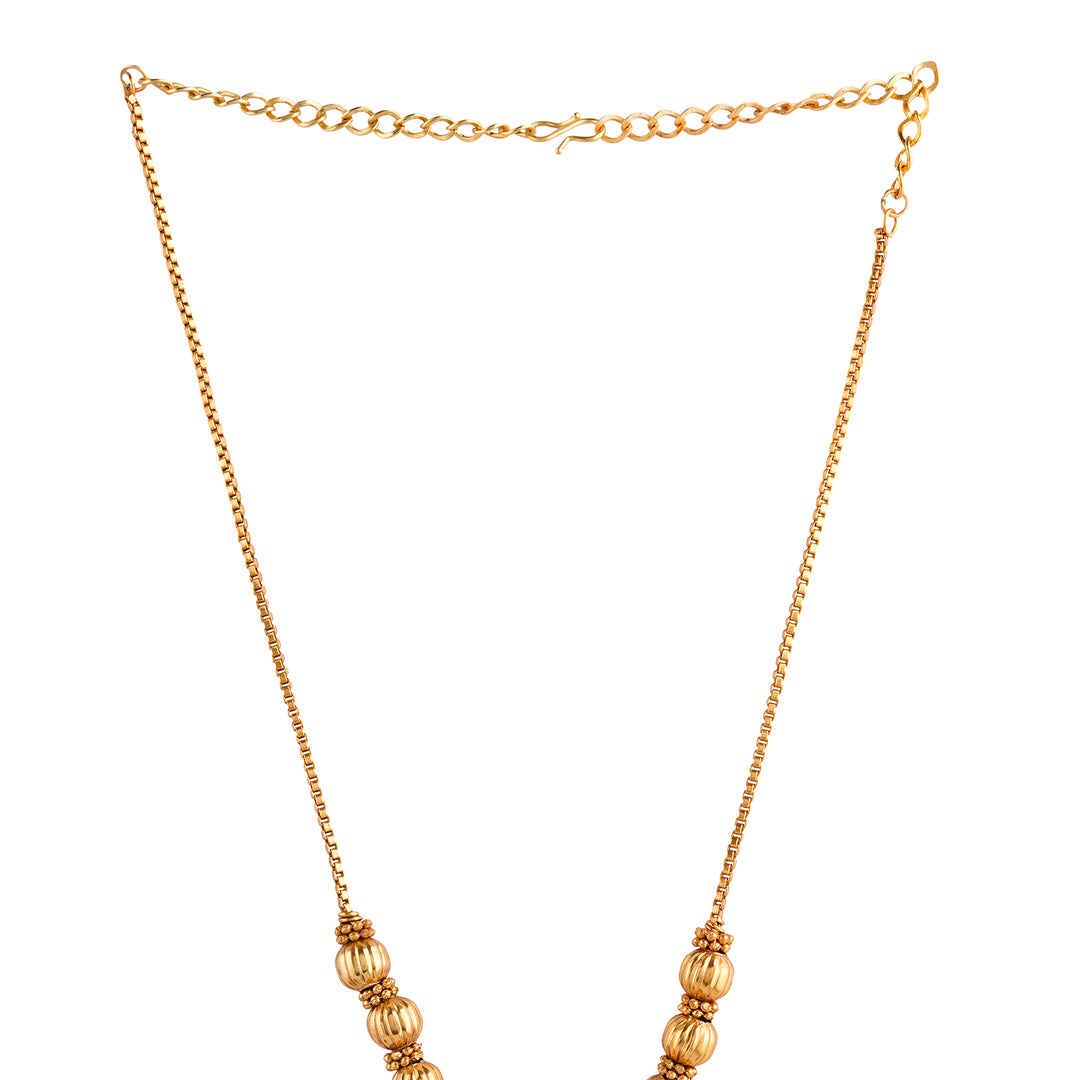 Teejh Kahlima Gold Red And Green Necklace Set