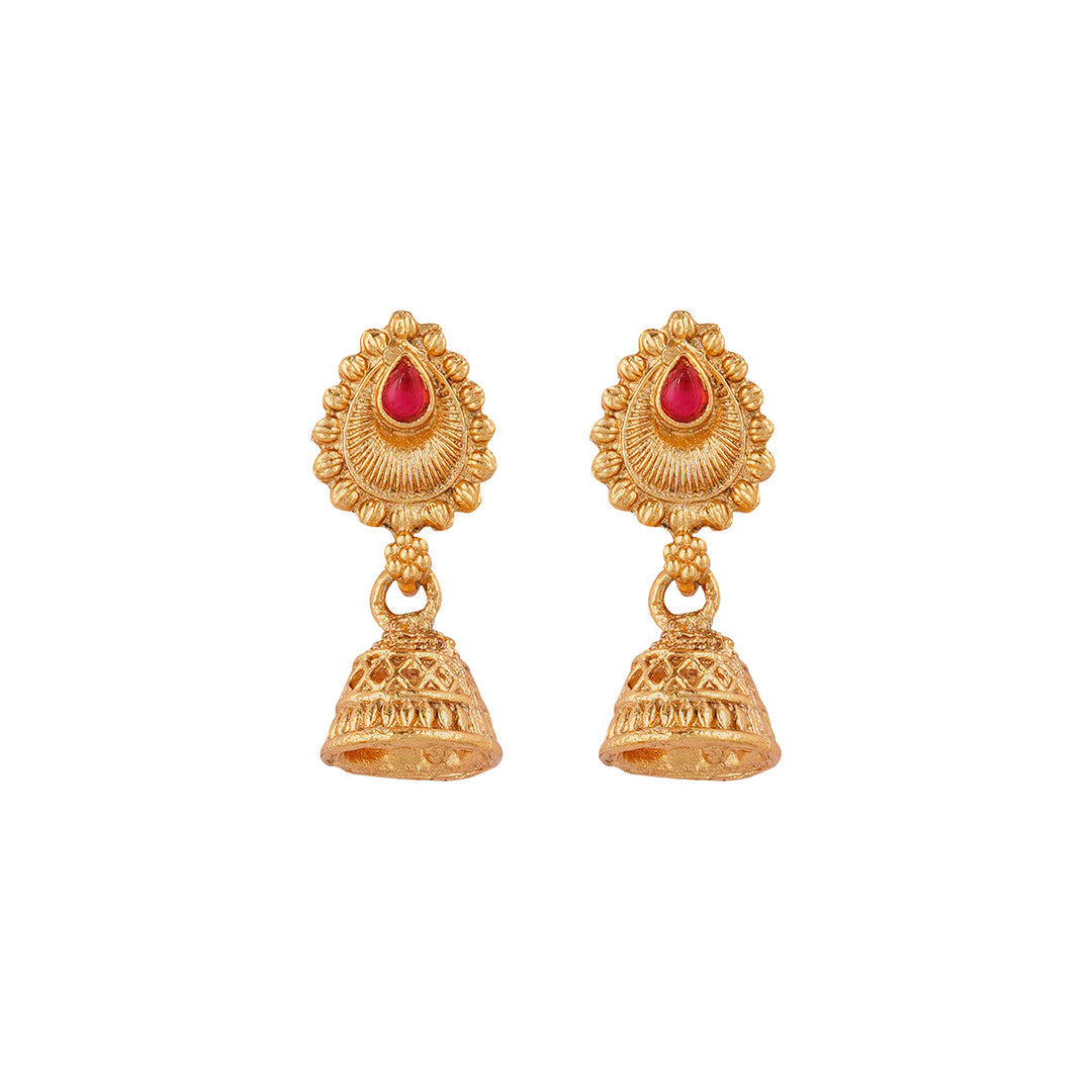 Teejh Kahlima Gold Red And Green Necklace Set