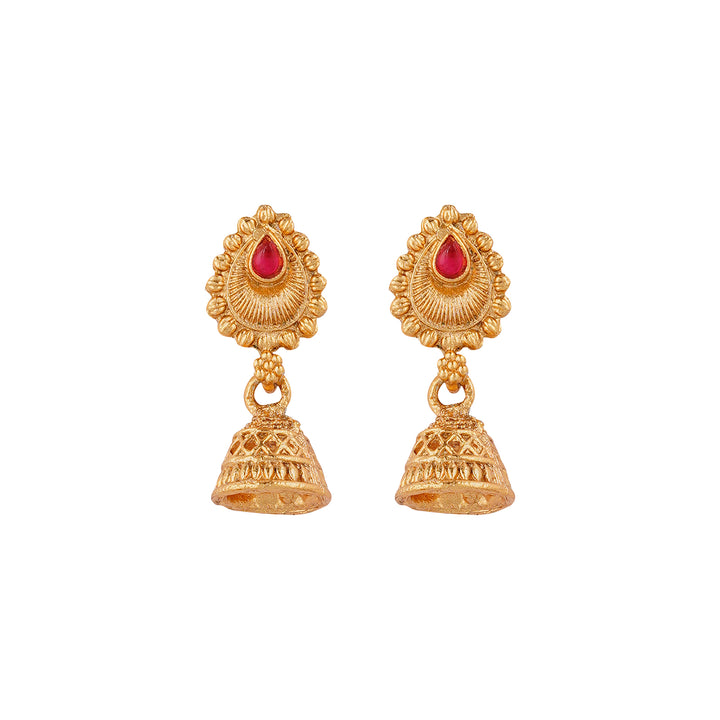 Teejh Kahlima Gold Red And Green Necklace Set