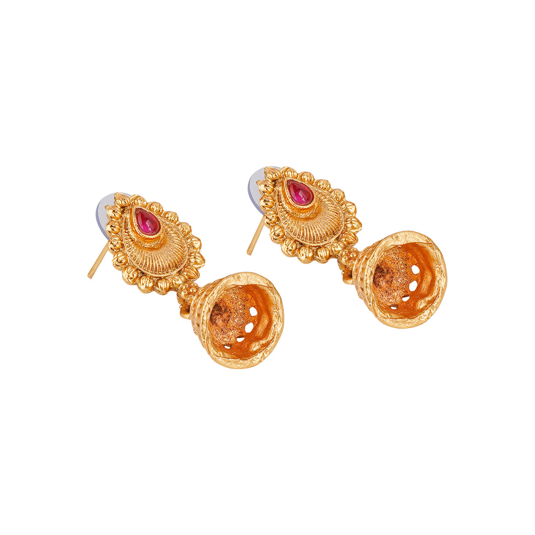 Teejh Kahlima Gold Red And Green Necklace Set