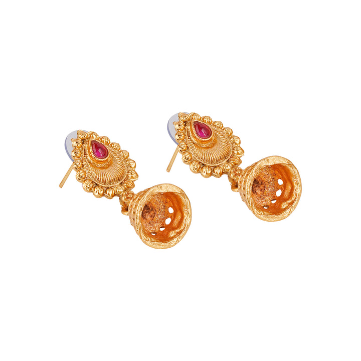 Teejh Kahlima Gold Red And Green Necklace Set