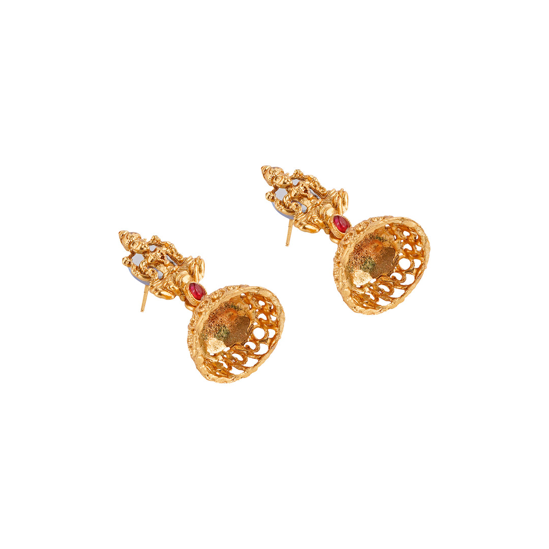 Teejh Karuka Gold Red And Green Layered Necklace Set