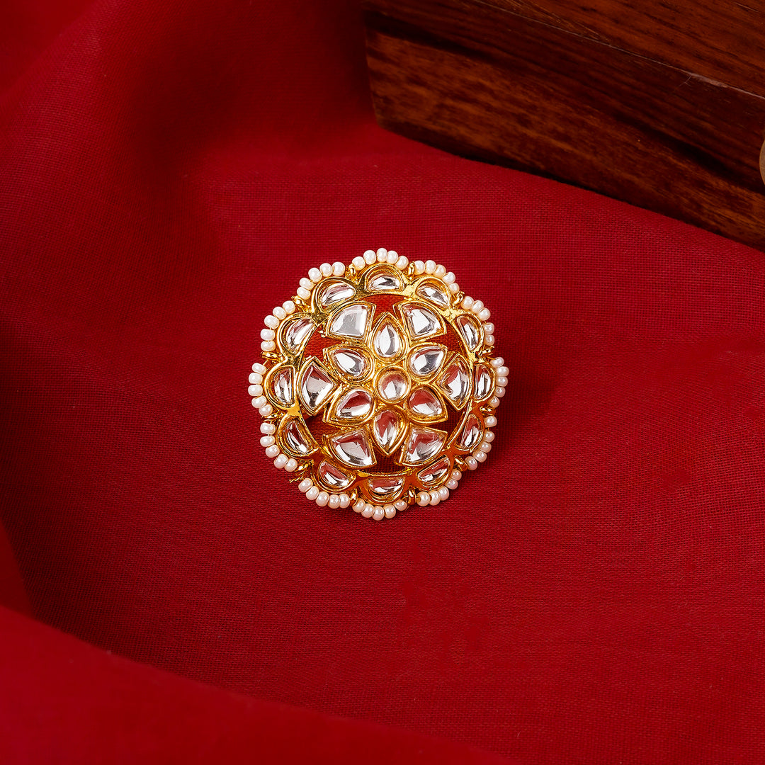 Teejh Lalima Gold And White Ring