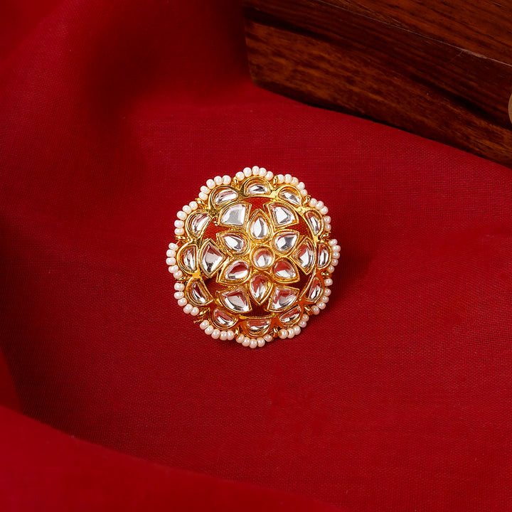 Teejh Lalima Gold And White Ring