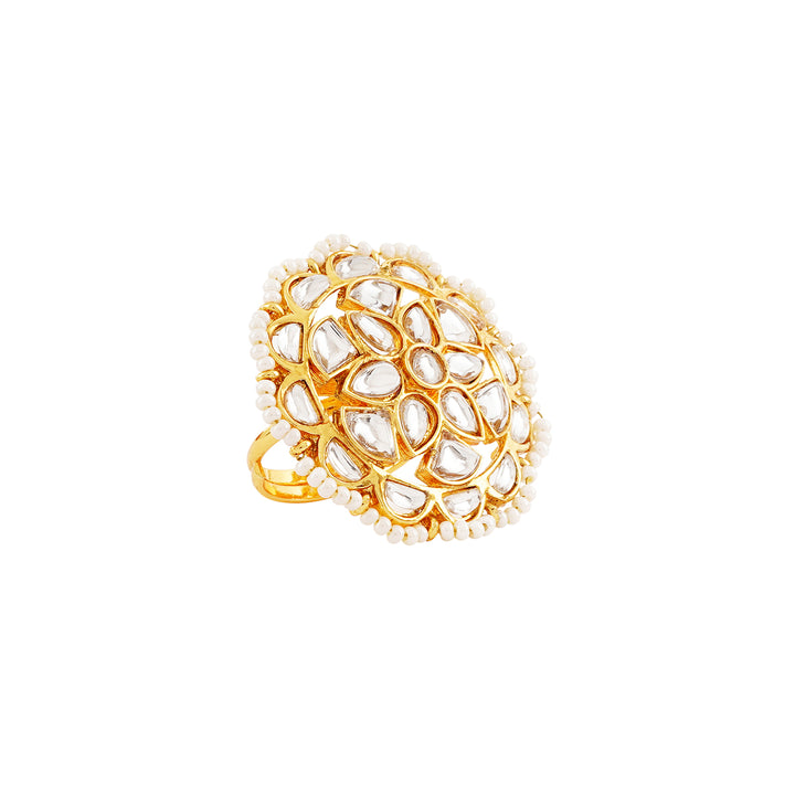 Teejh Lalima Gold And White Ring