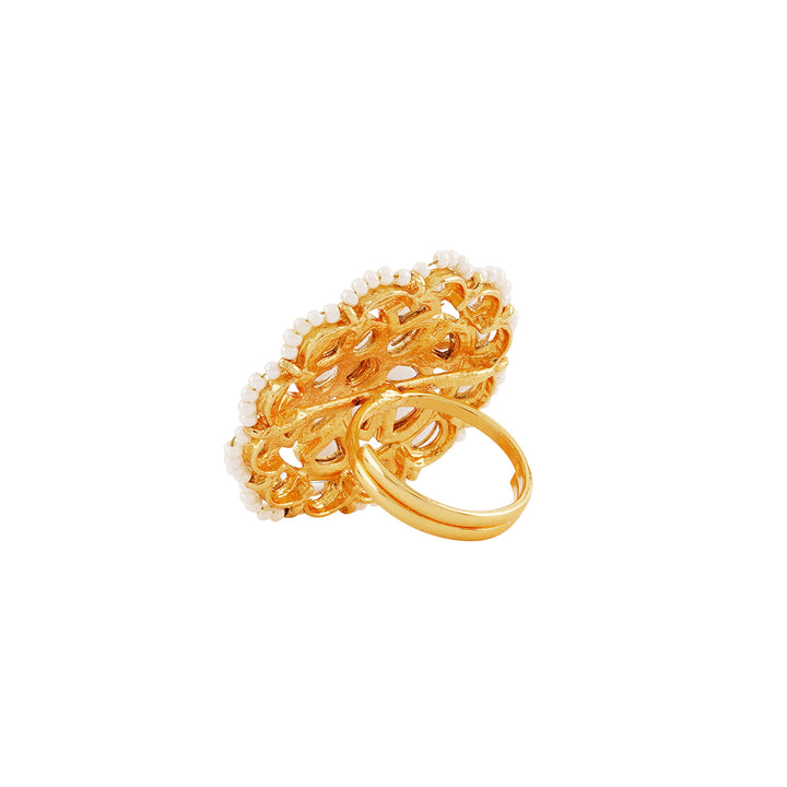 Teejh Lalima Gold And White Ring
