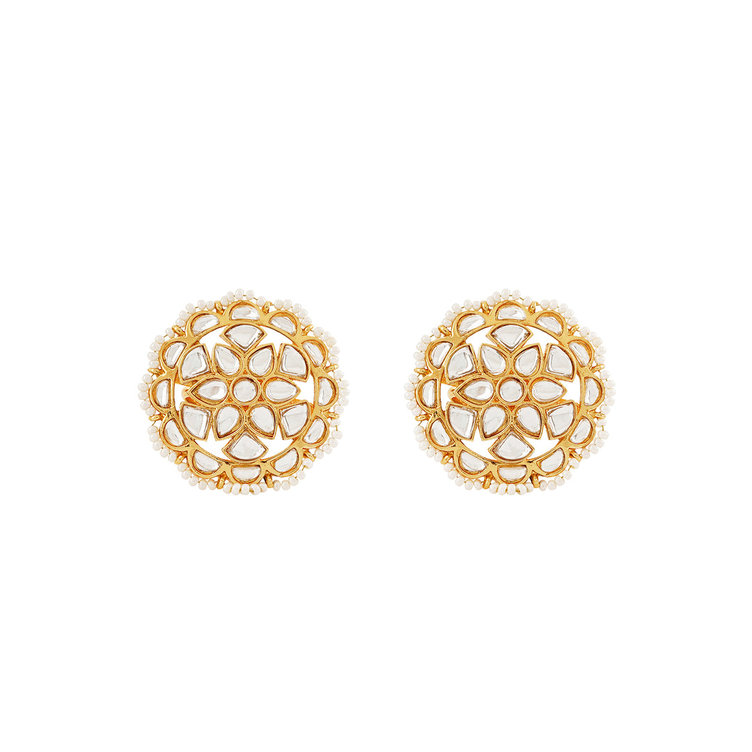 Teejh Lalima Gold And White Stud