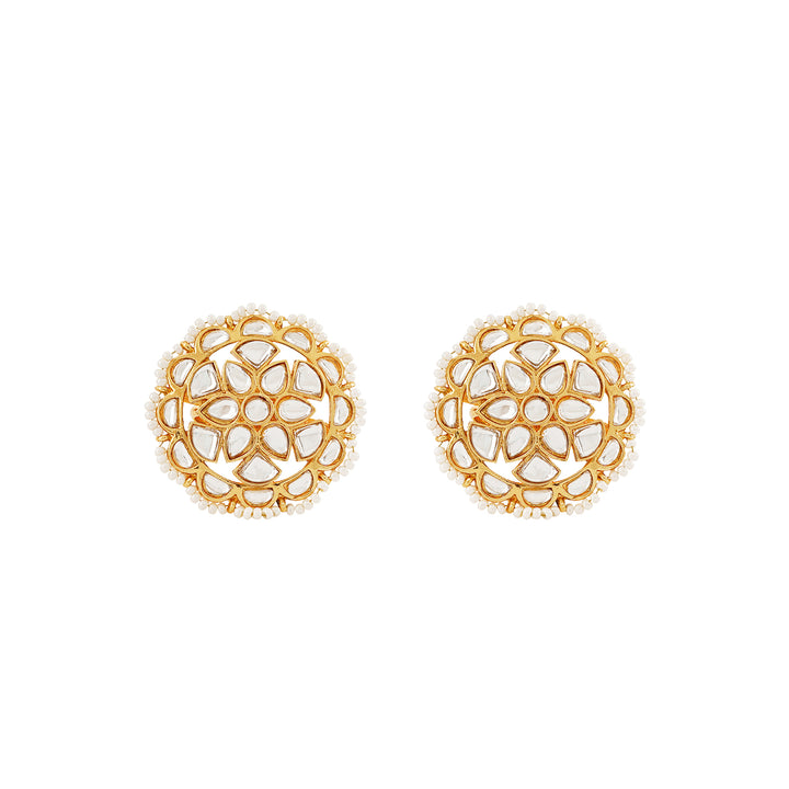 Teejh Lalima Gold And White Stud