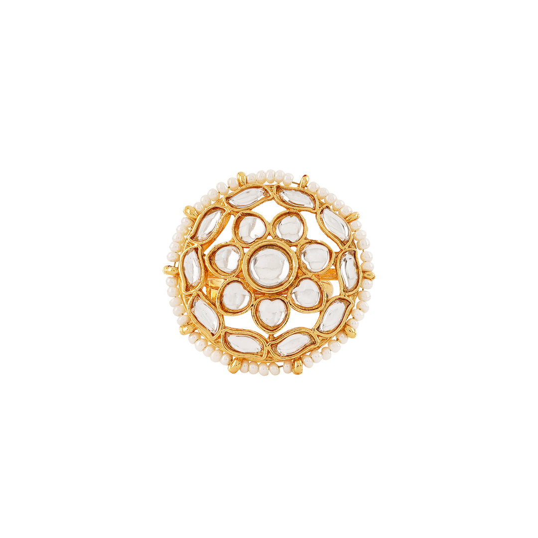 Teejh Lena Gold And White Ring