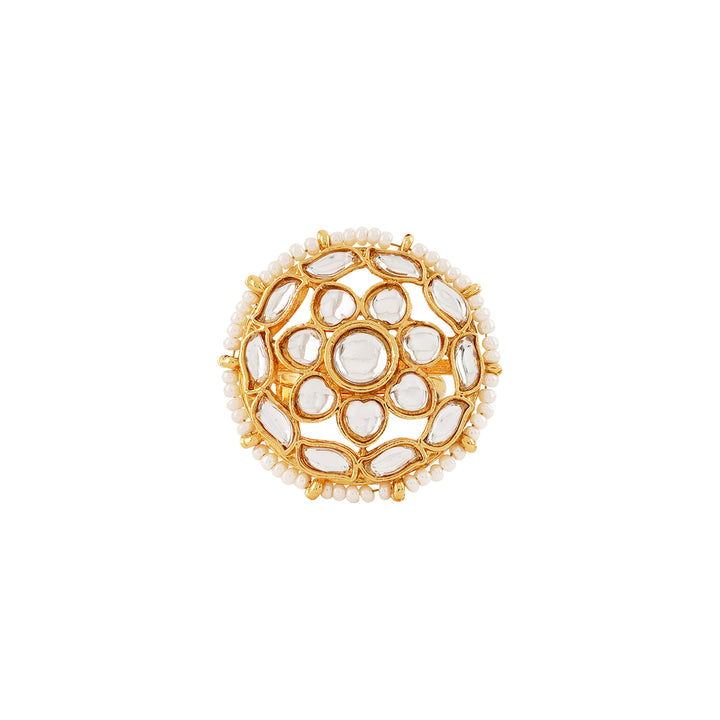 Teejh Lena Gold And White Ring