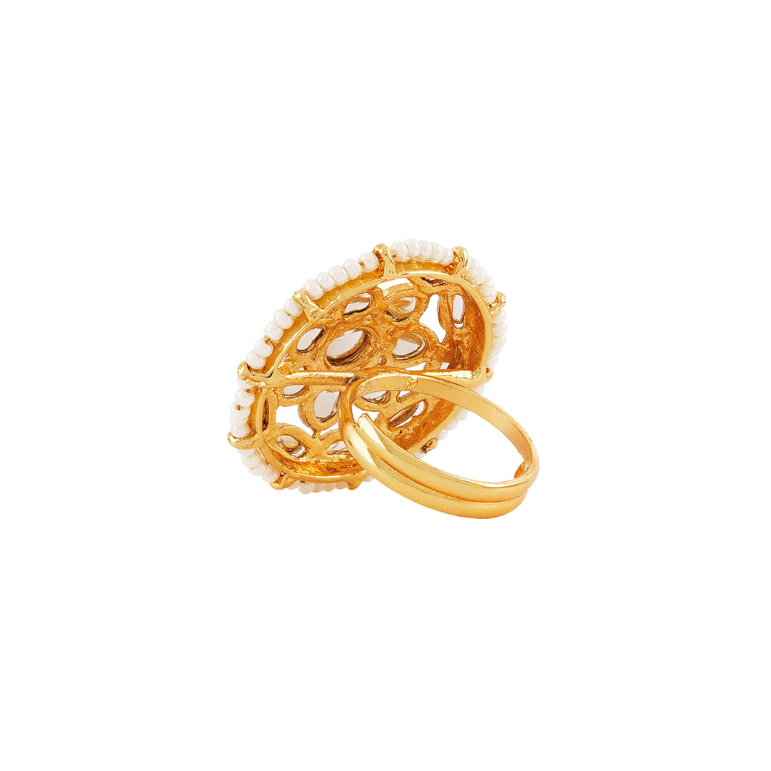 Teejh Lena Gold And White Ring