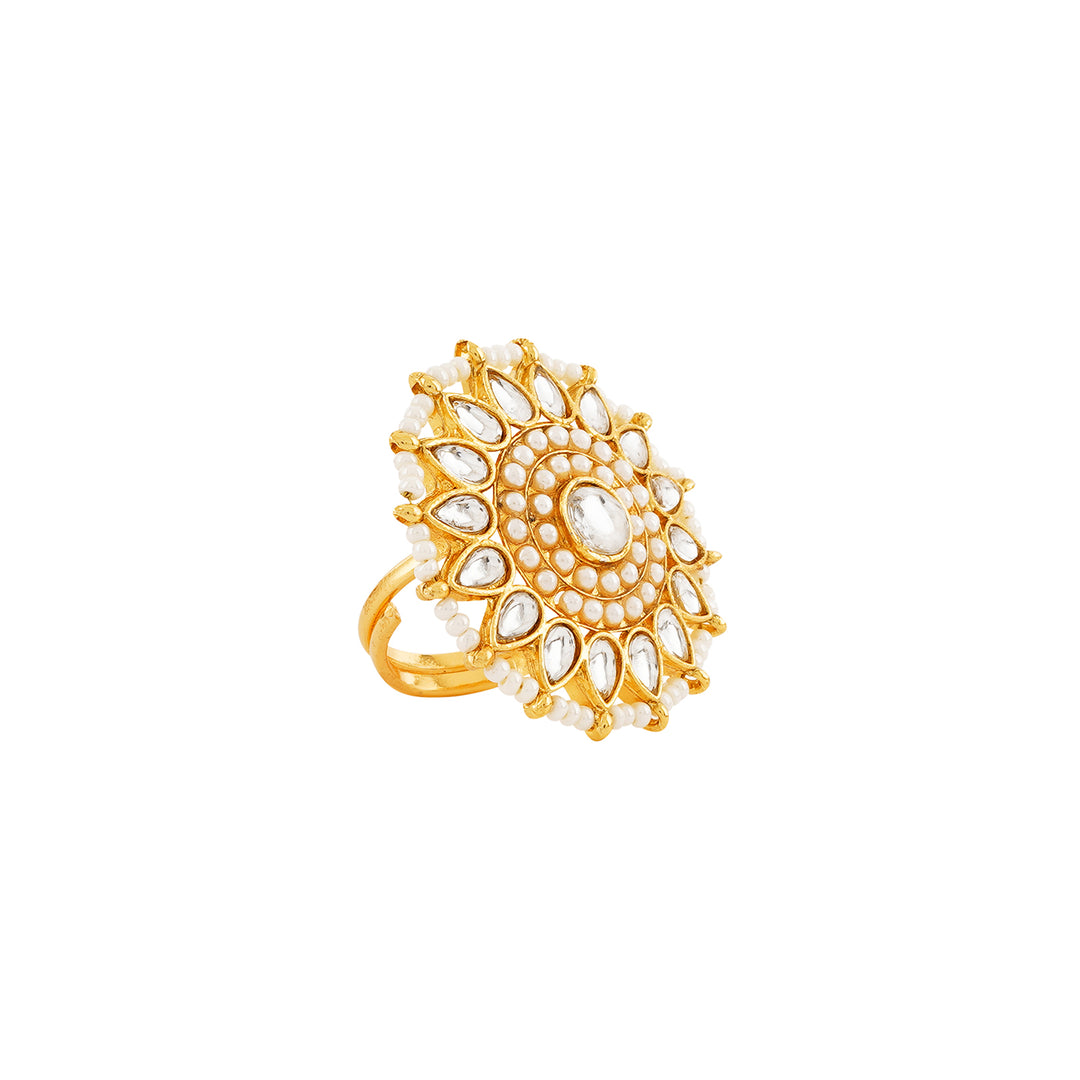 Teejh Madan Gold And White Ring