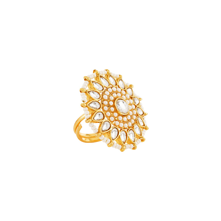 Teejh Madan Gold And White Ring