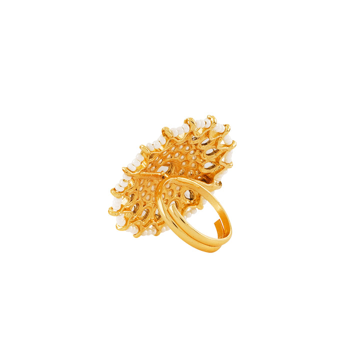 Teejh Madan Gold And White Ring