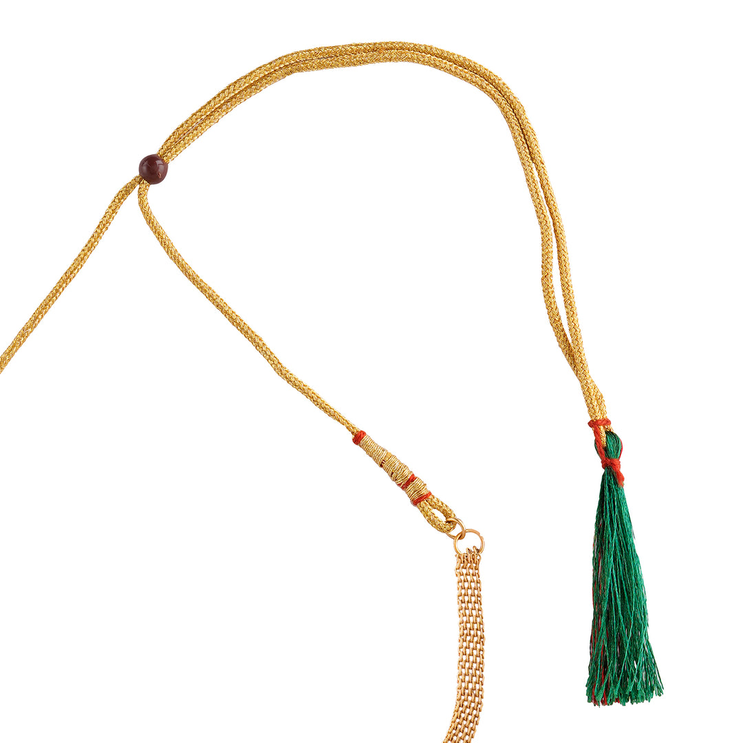 Teejh Mallika Gold Red And Green Necklace Set