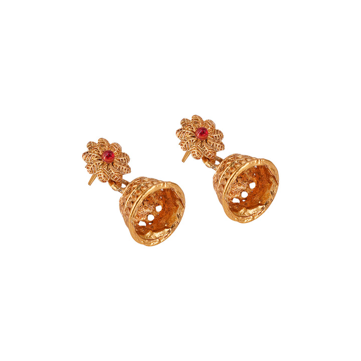 Teejh Mallika Gold Red And Green Necklace Set