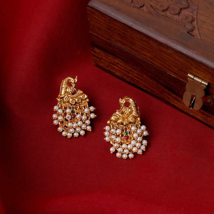 Teejh Rehana Gold White Earrings