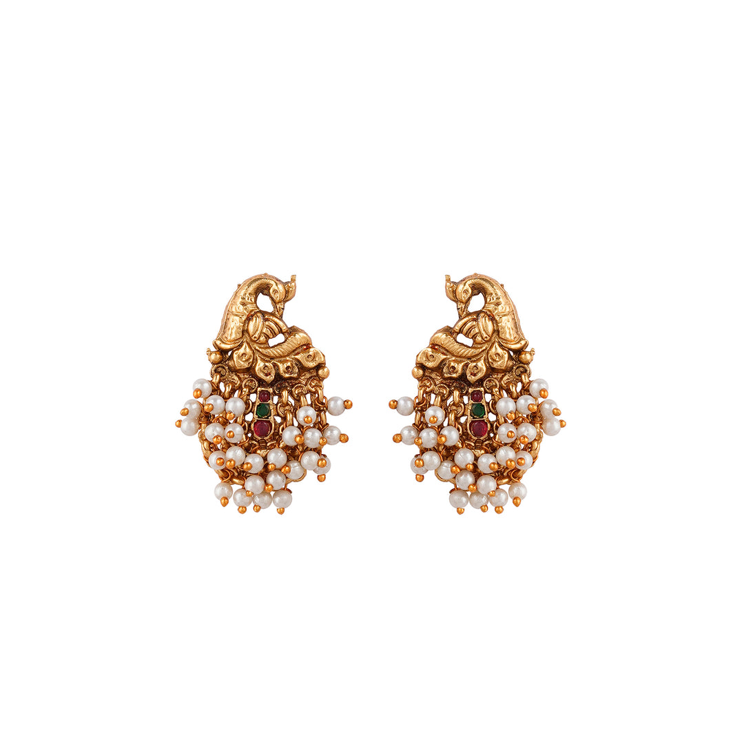 Teejh Rehana Gold White Earrings