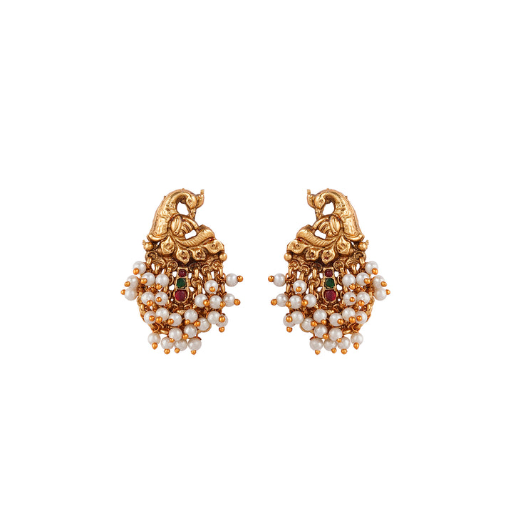 Teejh Rehana Gold White Earrings