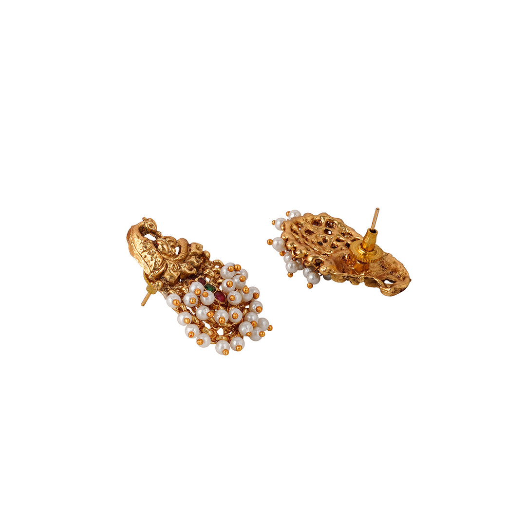 Teejh Rehana Gold White Earrings
