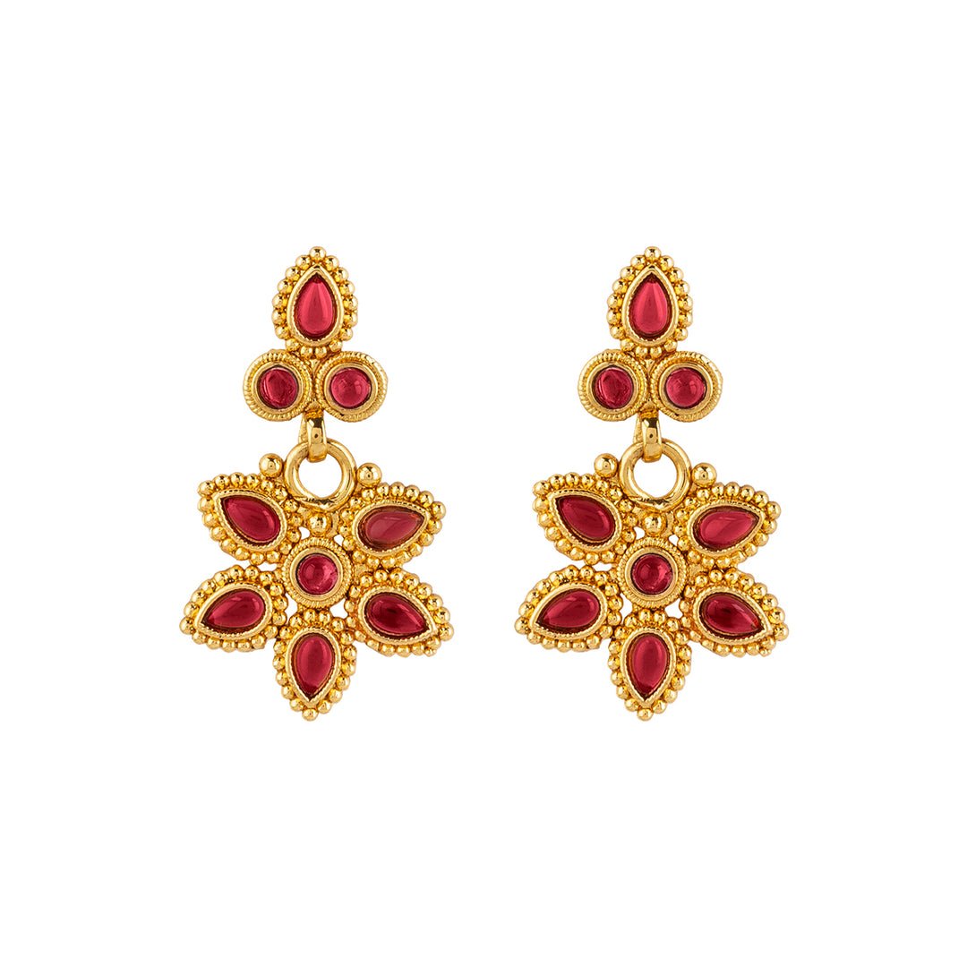 Teejh Ritvika Ruby Gold Necklace Set