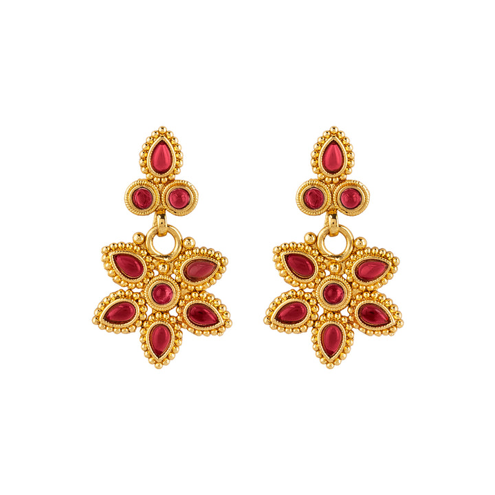 Teejh Ritvika Ruby Gold Necklace Set