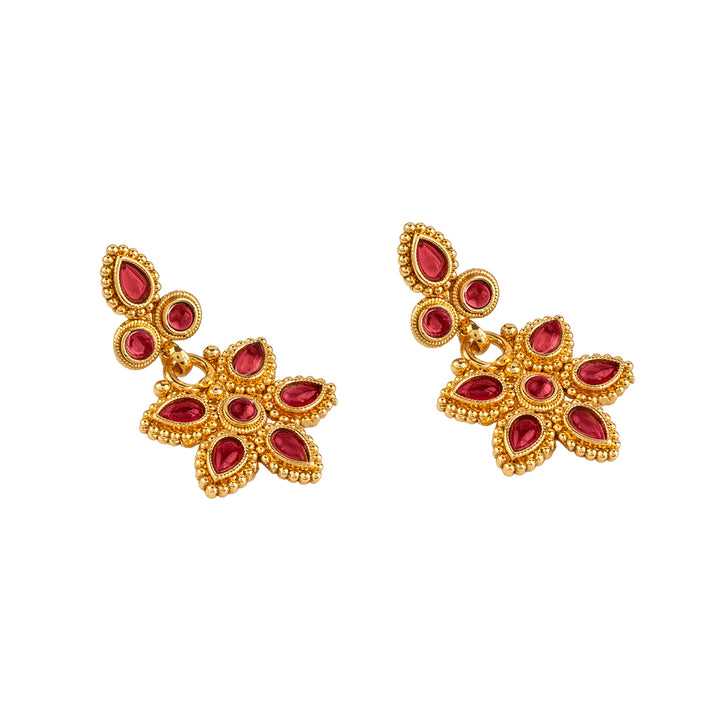 Teejh Ritvika Ruby Gold Necklace Set