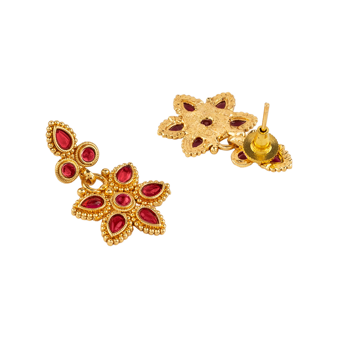 Teejh Ritvika Ruby Gold Necklace Set