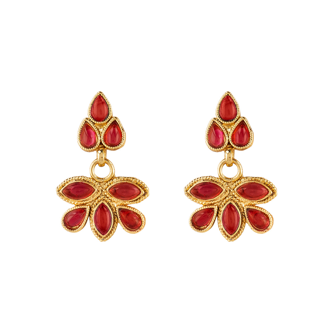 Teejh Falguni Ruby Gold Necklace Set