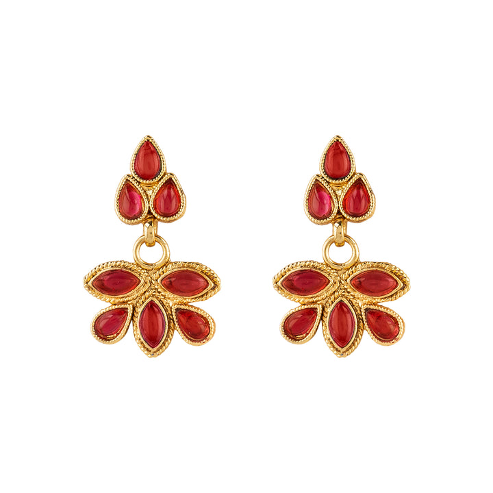Teejh Falguni Ruby Gold Necklace Set
