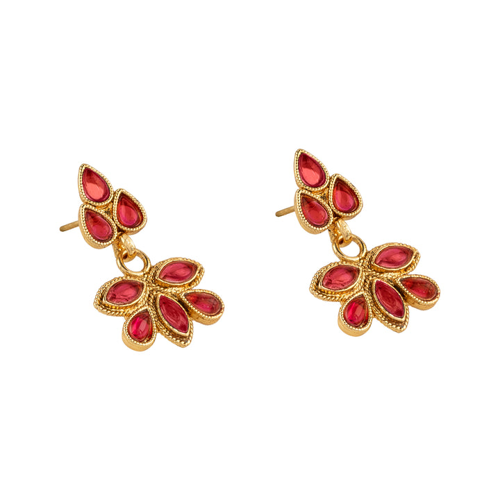 Teejh Falguni Ruby Gold Necklace Set