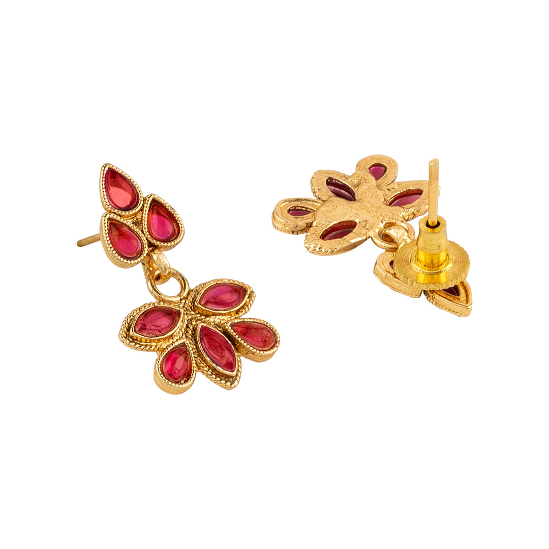 Teejh Falguni Ruby Gold Necklace Set
